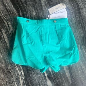 Jacadi Toddler Aqua Scalloped Shorts NWT 36 months
